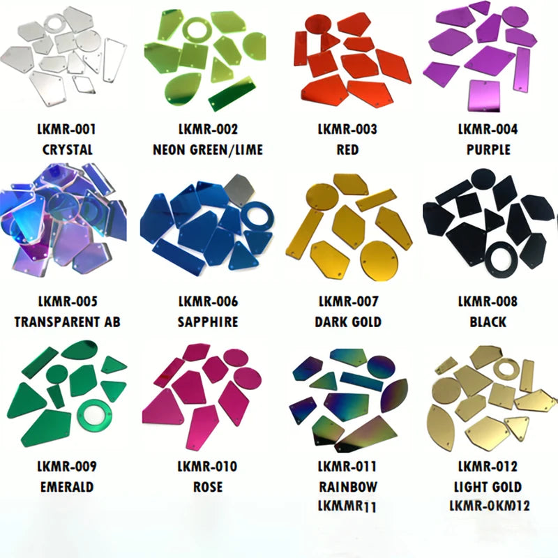 Acrylic Mirror Flat Back Beads – Sew-On Rhinestones for Clothing Embellishment