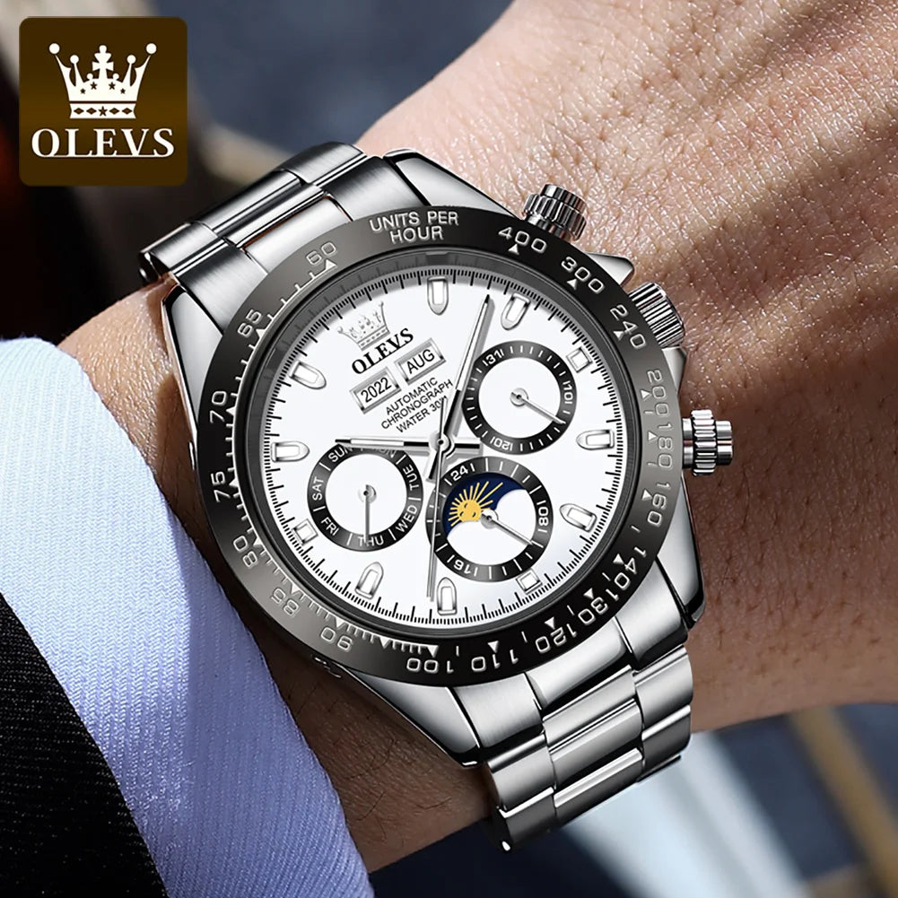 OLEVS Automatic Mechanical Watch – Luxury Chronograph for Business and Sports