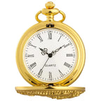 Vintage Hollow Chinese Dragon Pocket Watch – Roman Numeral Necklace Gift
