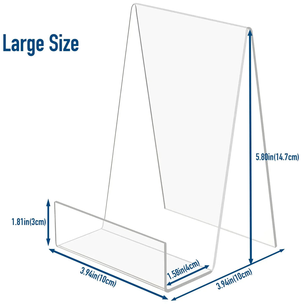 Transparent Acrylic Book Display Stand – Vertical Desktop Bookshelf Organizer