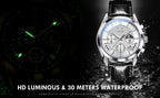 OLEVS Quartz Men's Watch – Luxury Waterproof Leather Wristwatch for Business