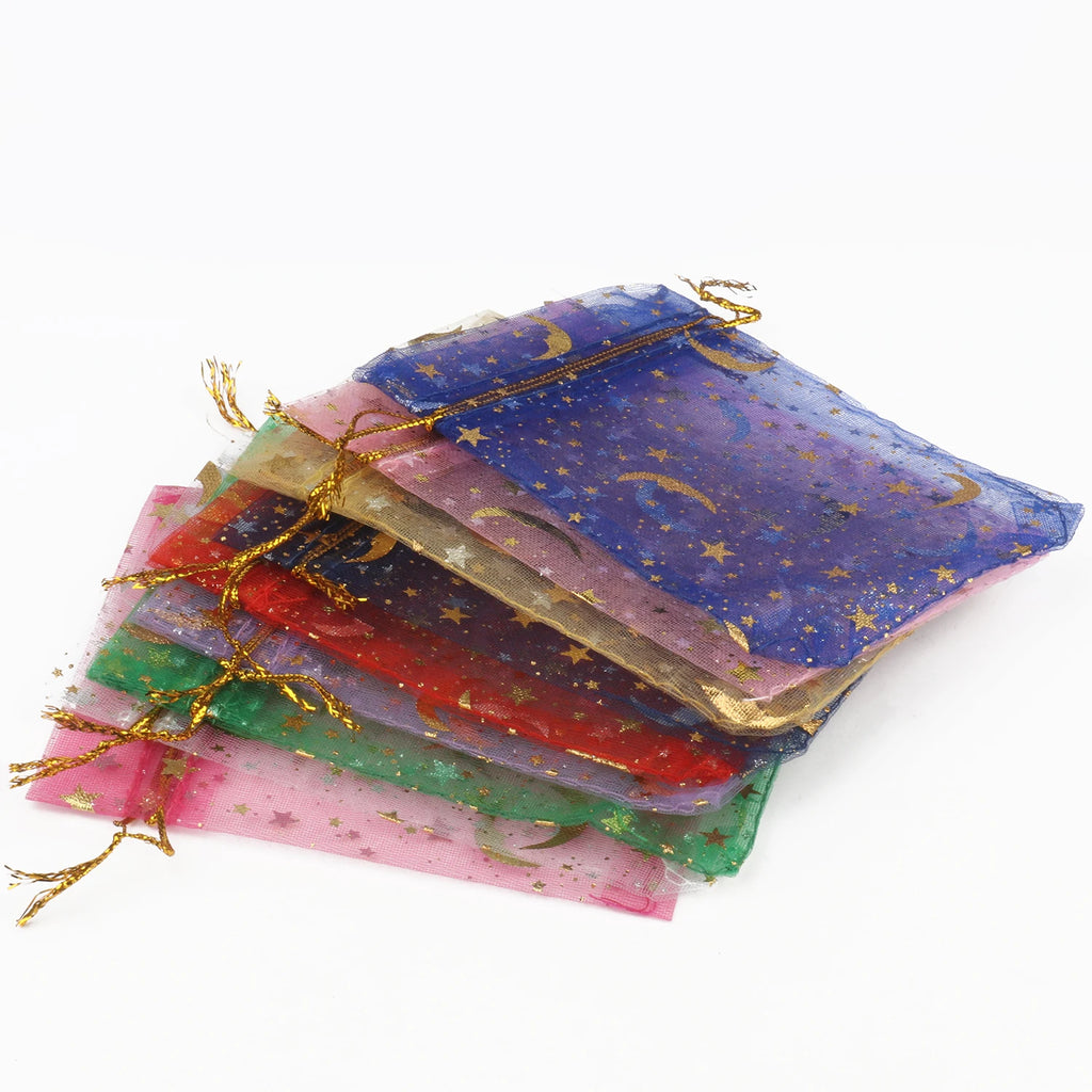 Organza Drawstring Gift Bags – 10x12cm Mesh Pouches for Wedding Party Favors