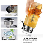 Large Capacity Glass Water Bottle – Transparent Milk Juice Cup for Outdoor Sports