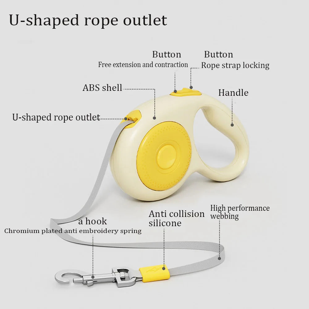 Retractable Dog Leash – Durable Nylon Lead for Small to Large Pets