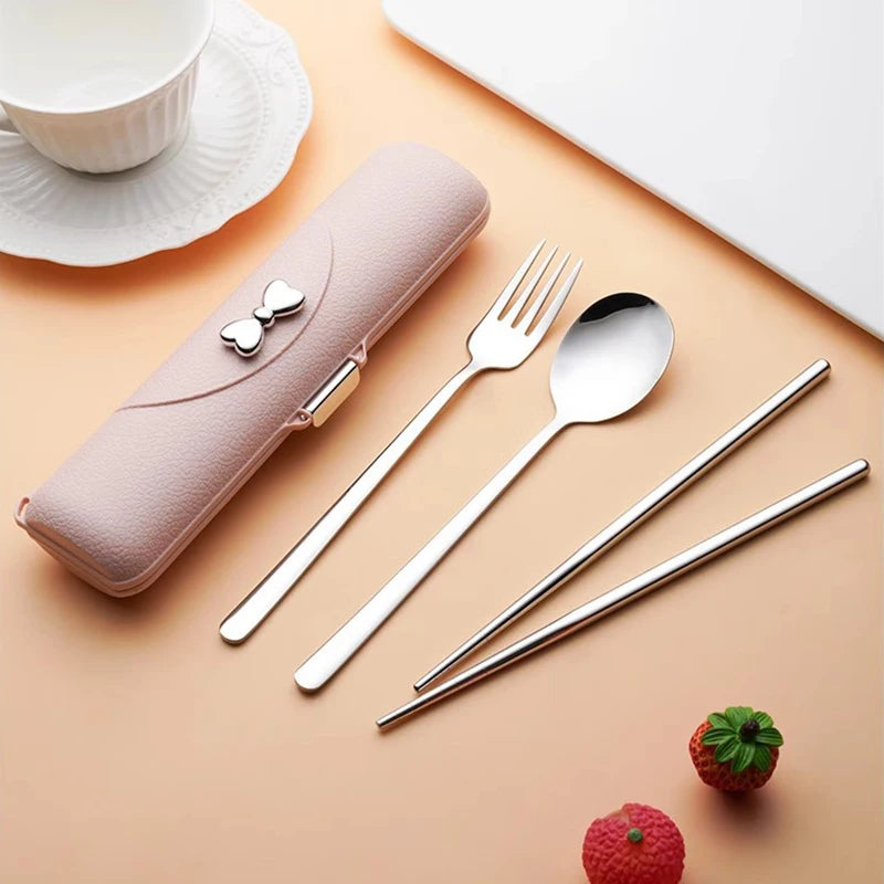 Stainless Steel Cutlery Set – Portable Flatware for Camping and Picnics