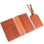 Custom Name Passport Cover Set – Personalized Leather Luggage Tag for Travel