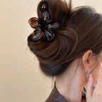 Laser Mermaid Flower Hair Clip – 8cm Large Plastic Claw for Women
