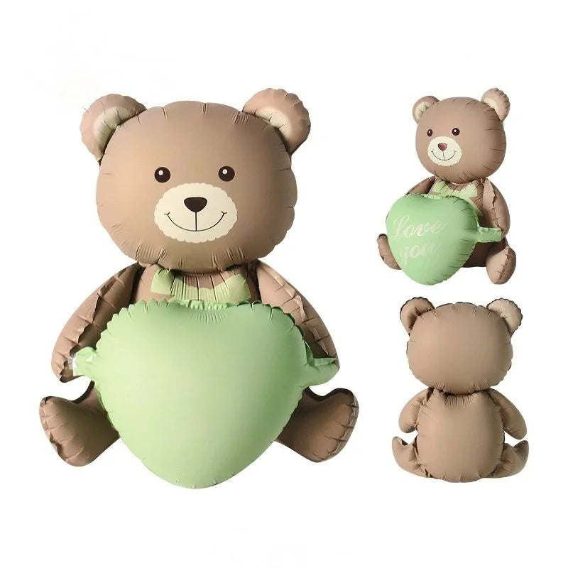 3D Matte Standing Bear Foil Balloons – Birthday Party Decoration for Baby Shower