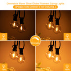 G40 Gold Tint LED Filament Bulbs – Dimmable Glass Globe for Outdoor Decor