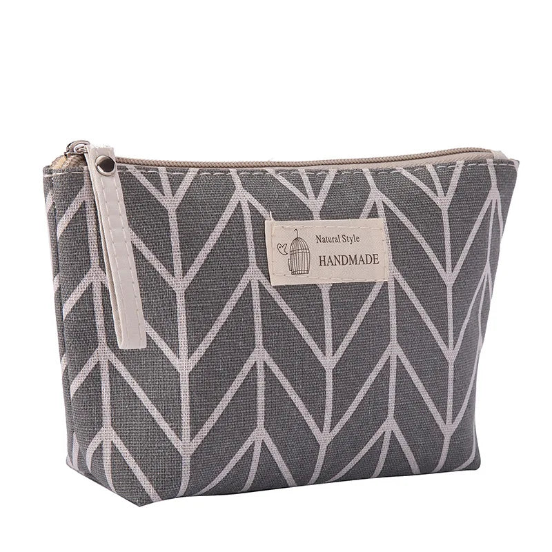 Canvas Small Cosmetic Bag – Portable Makeup Organizer for Travel