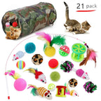 Interactive Cat Play Tunnel – Foldable Mouse and Fish Toy Set for Pets