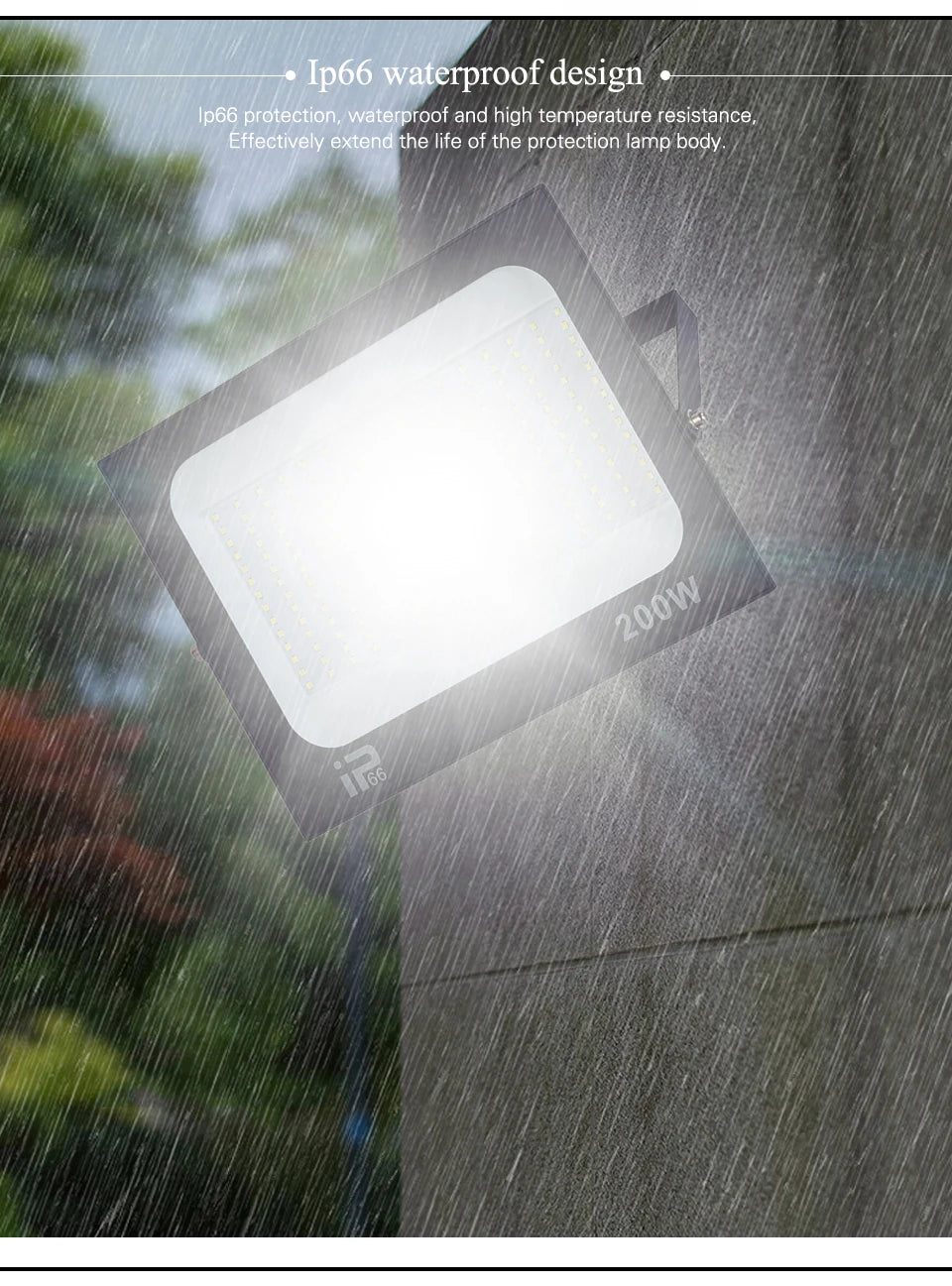 LED Flood Light – IP66 Waterproof Spotlight for Outdoor Garage and Street