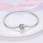 925 Sterling Silver Charm Bracelet – Adjustable Green Zircon for Birthday Gifts
