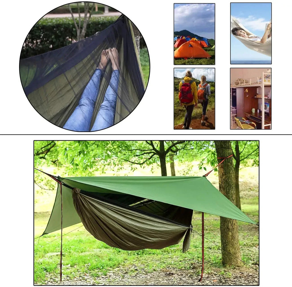 Portable Parachute Camping Hammock – Mosquito Net Bed for Outdoor Sleeping