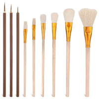Ceramic Glazing Brush Set – 9 Piece Pottery Painting Tools for Art Projects