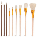 Ceramic Glazing Brush Set – 9 Piece Pottery Painting Tools for Art Projects
