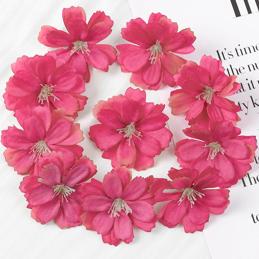 Artificial Cherry Blossom Heads – Silk Floral Decor for Weddings and DIY