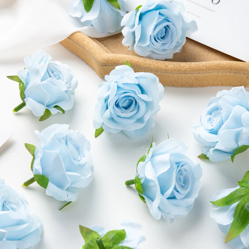 Artificial Silk Rose Heads – Decorative Flowers for Wedding Home Decor