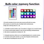 RGB LED Light Bulb – Dimmable 16 Color Remote for Home Bedroom Decor
