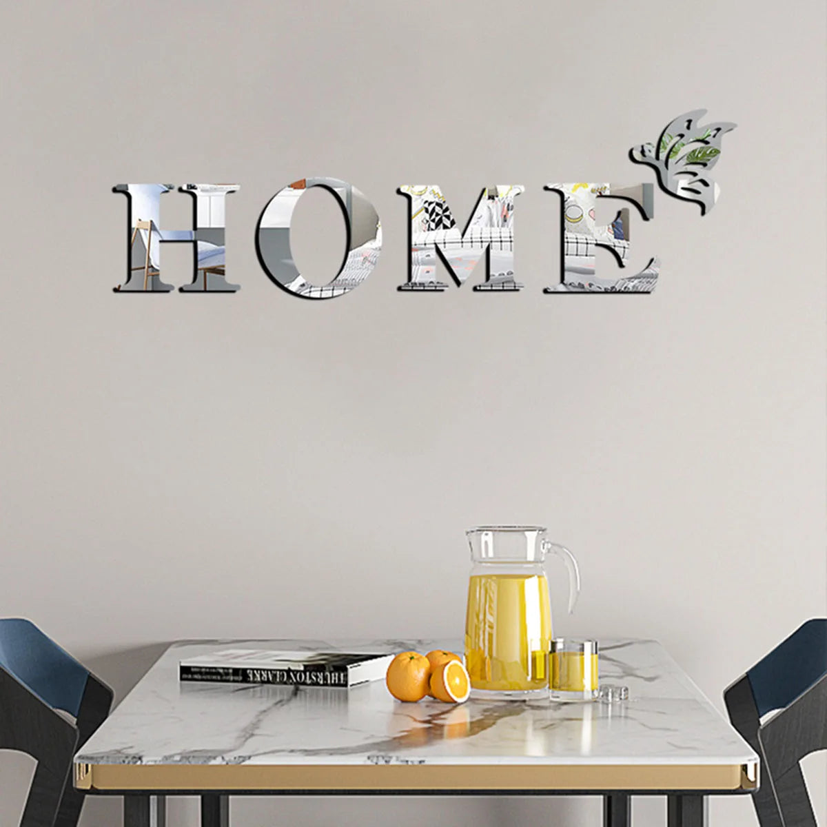3D Mirror Home Logo Wall Sticker – Acrylic Sign for Entrance Decoration