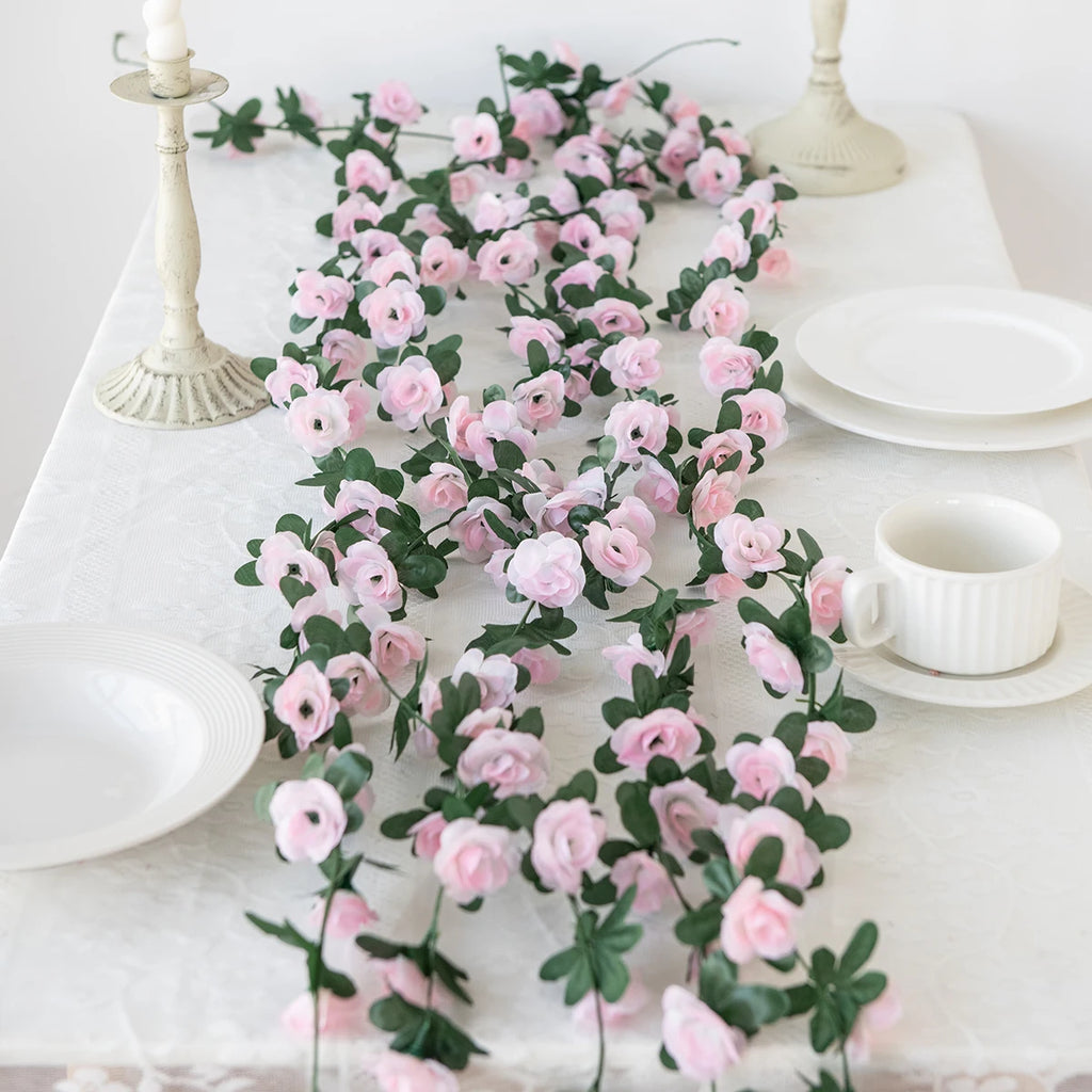 Artificial Rose Rattan Vine – 250CM Floral Garland for Wedding Home Decor
