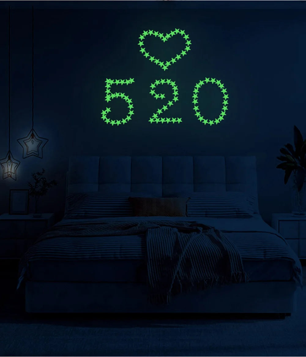 Glow in the Dark Wall Decals – Luminous Dots and Stars for Kids Bedroom Decor