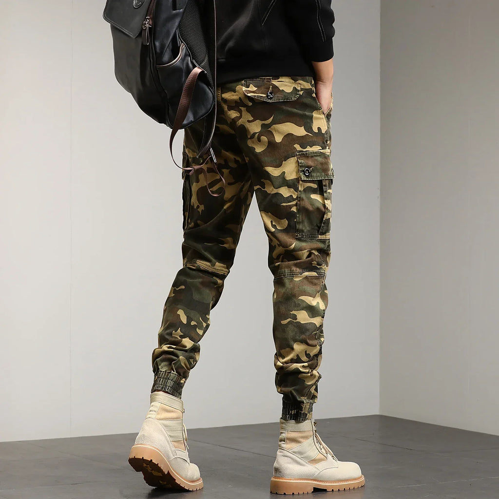 Mens Cotton Camouflage Cargo Pants – Outdoor Trousers for Hiking Workwear