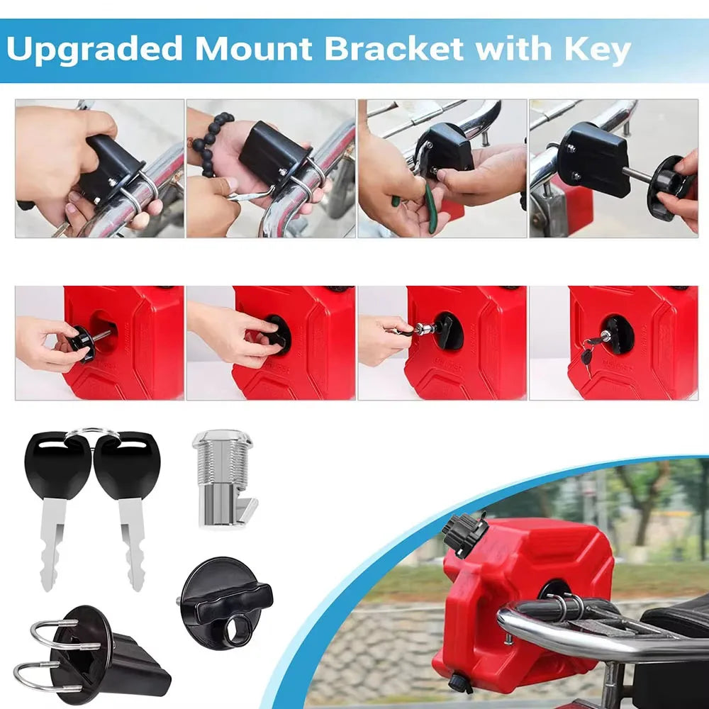 5L Plastic Fuel Canister – Lockable Backup Tank for Motorcycle SUV Storage