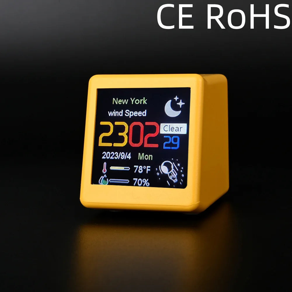 Smart Wifi Weather Station – Portable Digital Humidity and Temp Clock for Desk