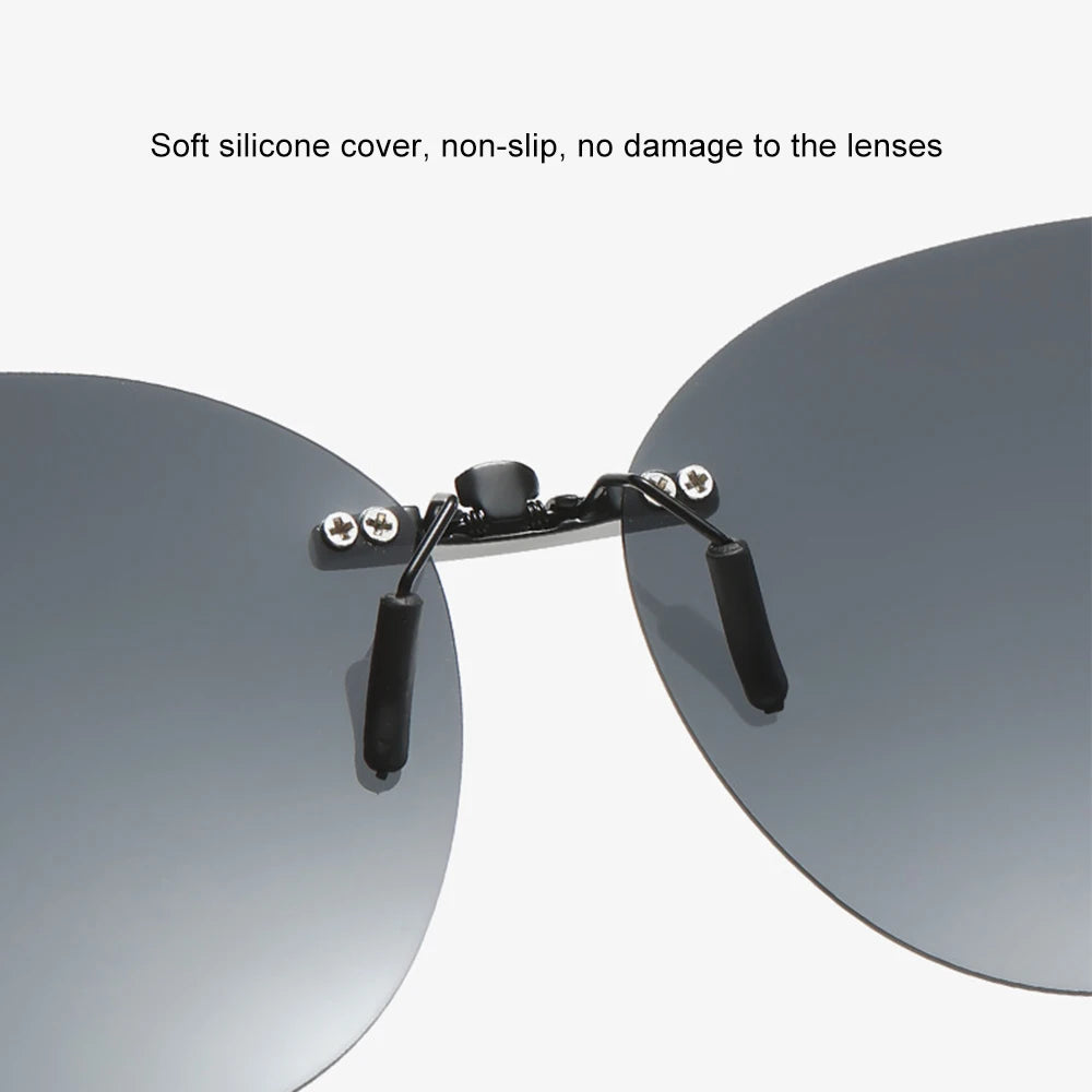 Polarized Flip-Up Square Sunglasses – Aluminum Clip-On for Myopia Glasses