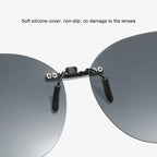 Polarized Flip-Up Square Sunglasses – Aluminum Clip-On for Myopia Glasses