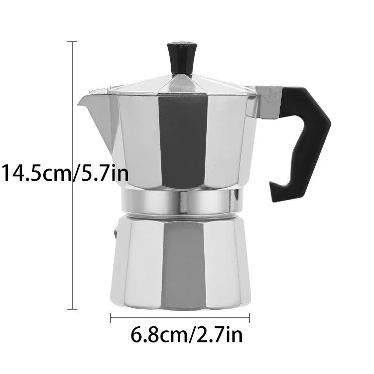 Aluminum Moka Pot Coffee Maker – Espresso Percolator for Home and Camping