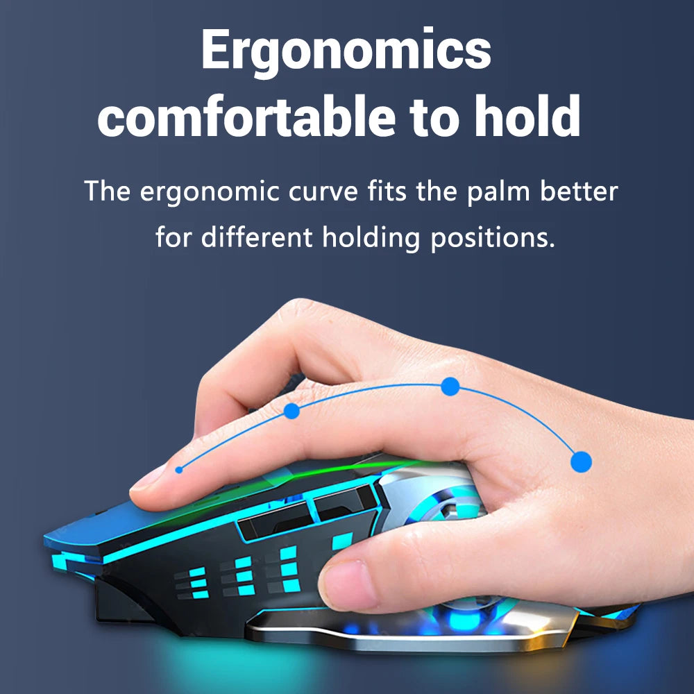 Wireless Gaming Mouse – Silent Bluetooth Mechanical PC Mouse for E-Sports