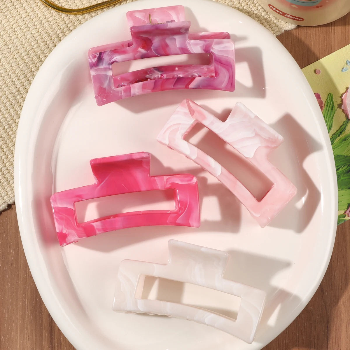 Matte Square Hair Claw Clips – Non-slip 3.4 inch Accessories for Thick Hair