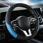 Faux Leather Steering Wheel Cover – 38cm Breathable Grip for Auto Interior
