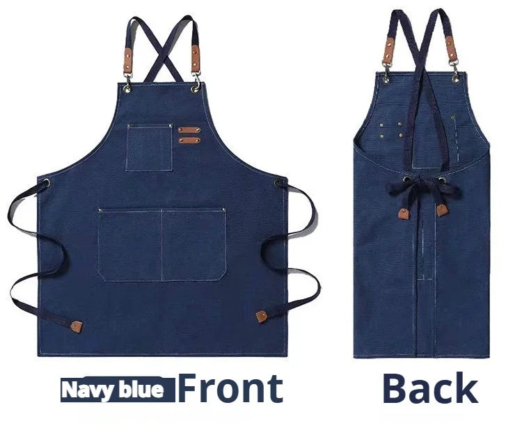 Canvas Chef Apron – Professional Kitchen Bib for BBQ and Salon Use