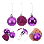 Purple Plastic Christmas Ornament Balls – Shiny Decor for Xmas Tree Holidays