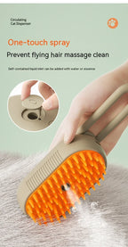 3-in-1 Pet Steam Grooming Brush – Electric Spray Comb for Dog and Cat Shedding