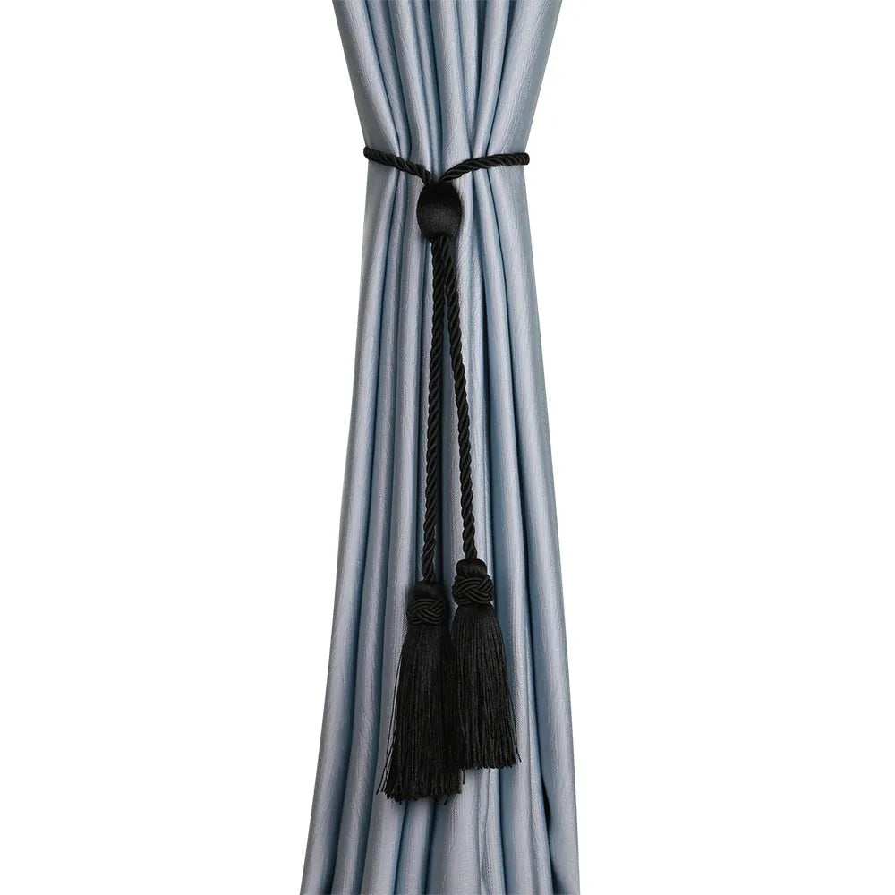 Gold Tassel Curtain Tiebacks – Braided Polyester Rope for Home Decoration
