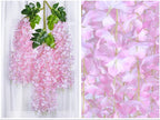 Silk Wisteria Hanging Vines – 110cm Artificial Flower Garland for Wedding Decor