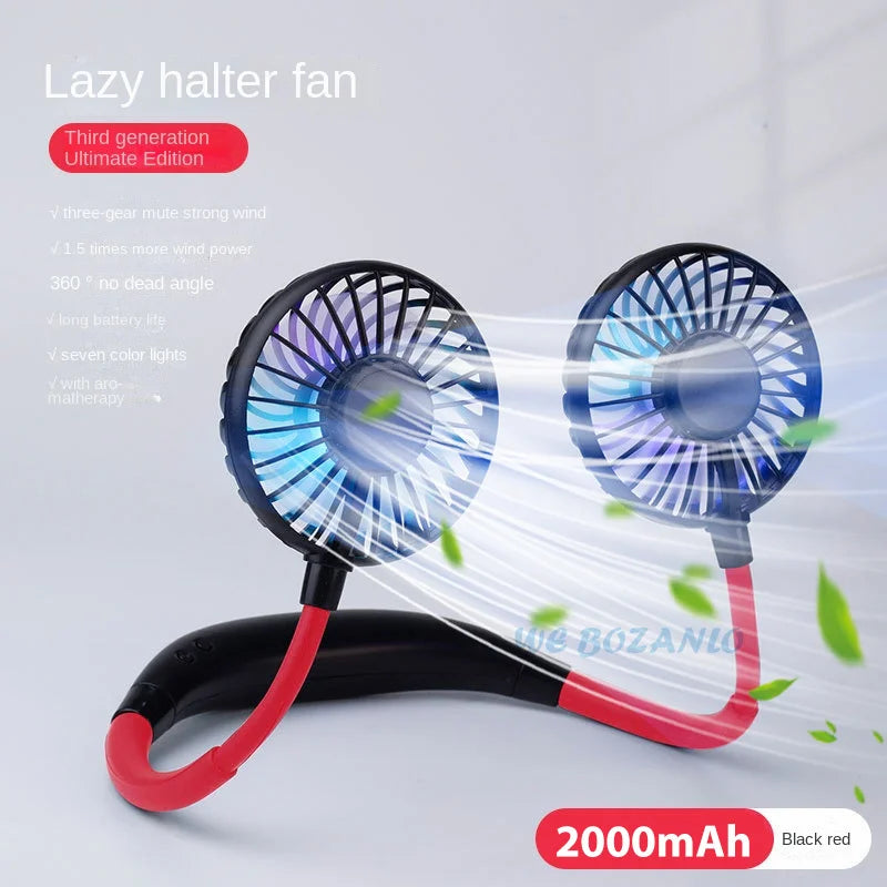 Rechargeable Neck Fan – Portable 3-Speed Hands-Free Cooling for Sports