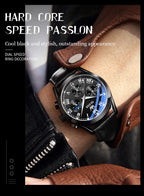 Leather Quartz Watch – Waterproof Noctilucent Timepiece for Business Men