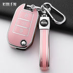 TPU Car Key Case Cover – Protective Keychain for Peugeot and Citroen Models