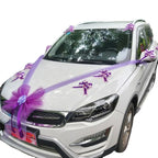 Silk Flower Wedding Car Decoration Kit – Floral Ribbons for Bridal Vehicles