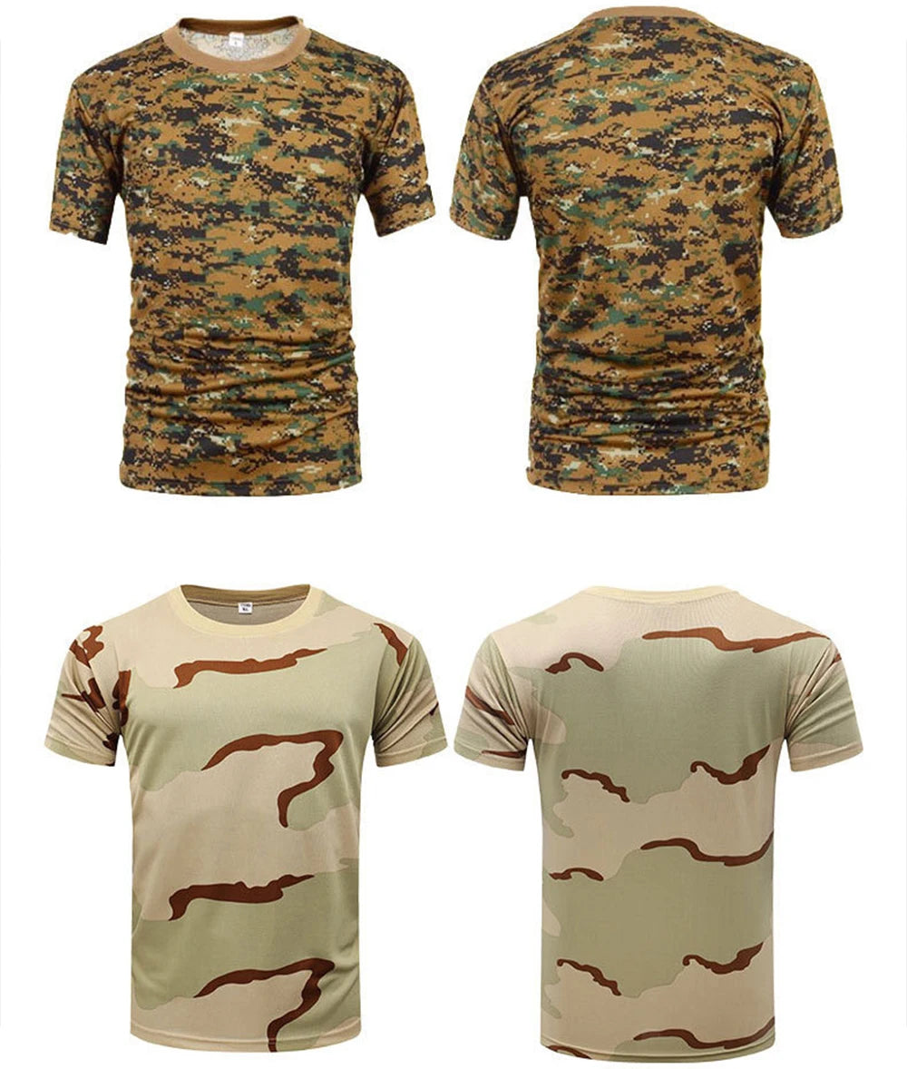 3D Camouflage T-Shirt – Oversized Short Sleeve Tee for Outdoor Sports