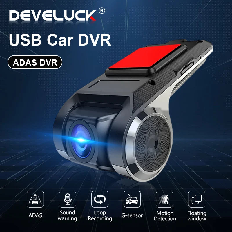 ADAS USB Dash Cam – Full HD Car DVR Camera for Android Navigation Head Units