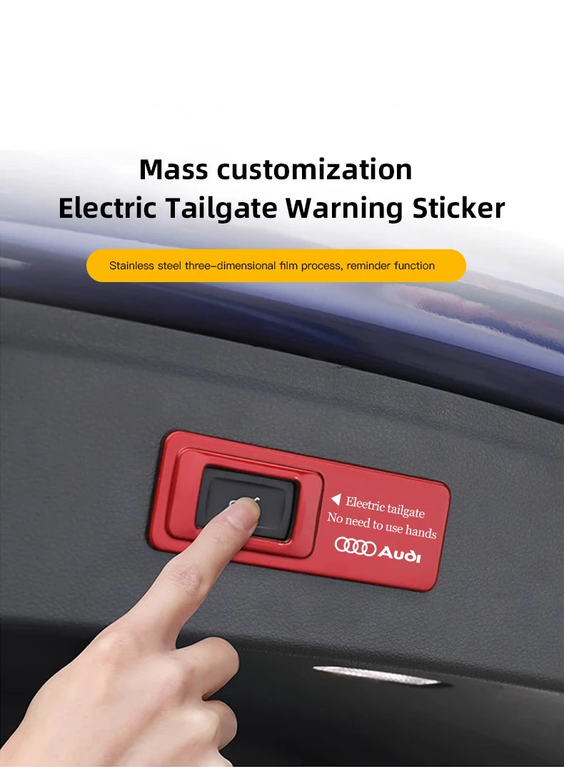 Tailgate Warning Sticker – Reflective Decal for Audi S-Line Trunk Access