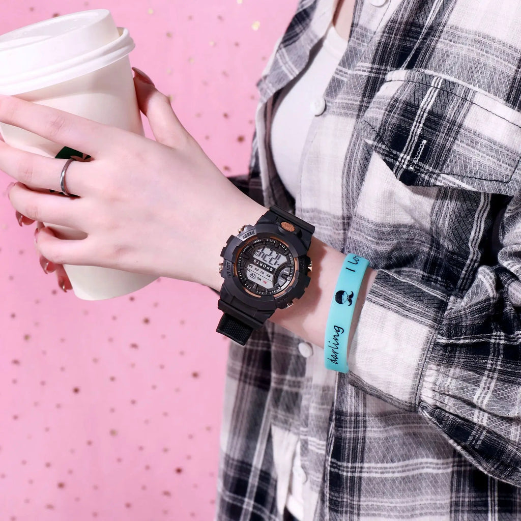 Digital LED Sport Watch – Waterproof Countdown Timer for Women