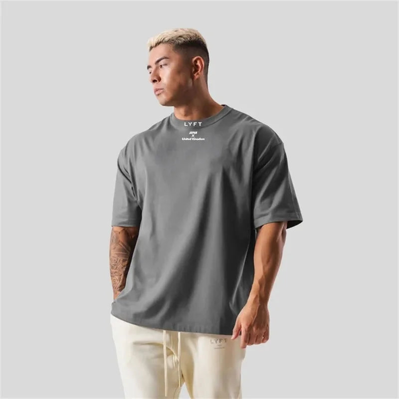 Cotton Gym T-Shirt – Short Sleeve for Men Workout Training Fitness