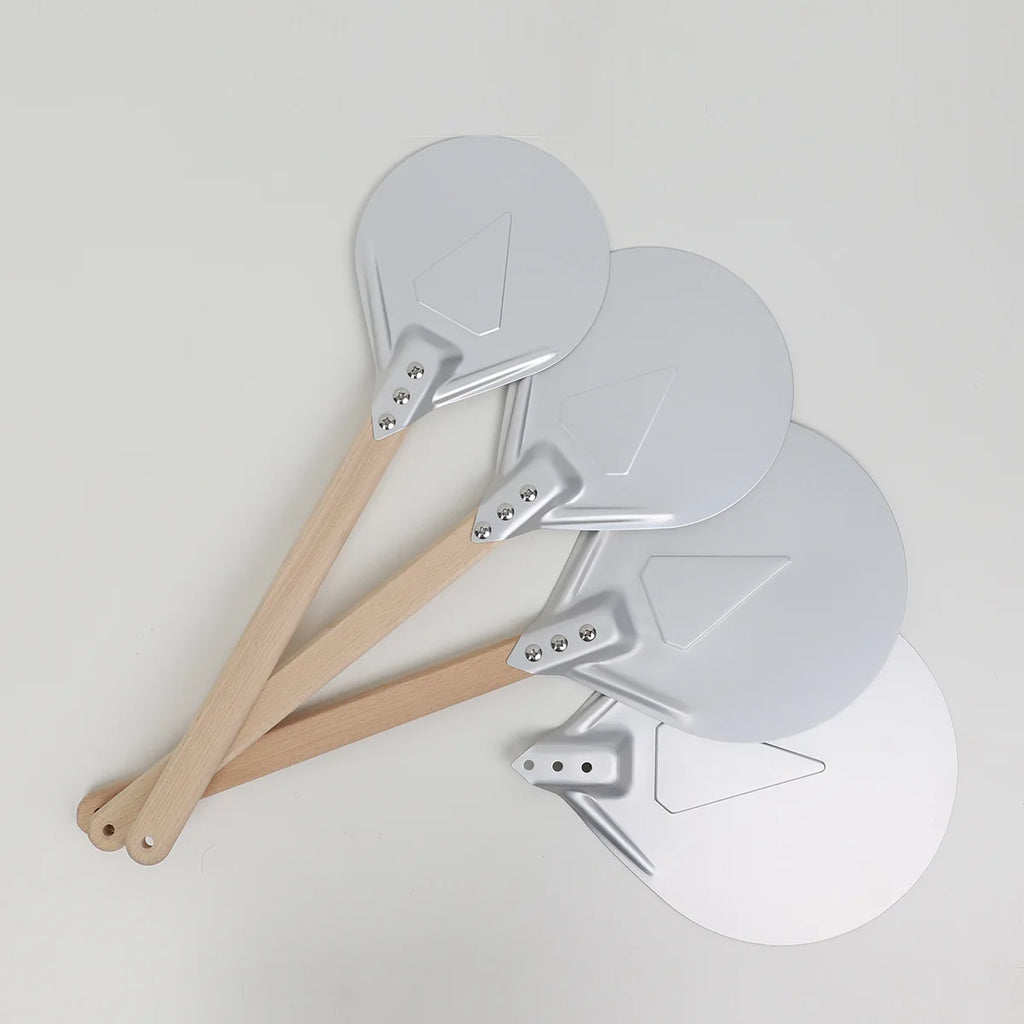 Perforated Aluminum Pizza Peel – Non-Slip Wooden Handle for Home Baking